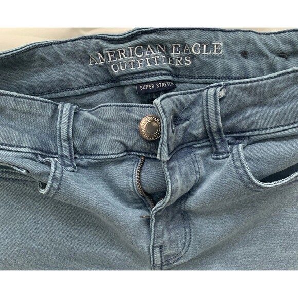 American Eagle Outfitters Super Stretch MIDI Shorts Blue Women’s Size 4 - Picture 6 of 7